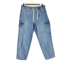 Gap Easy Cargo Jeans Light Wash Cropped Womans Size Medium
